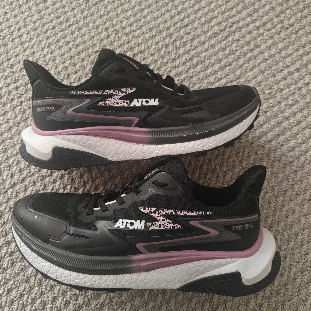 Women's Black and Pink Running Sneakers